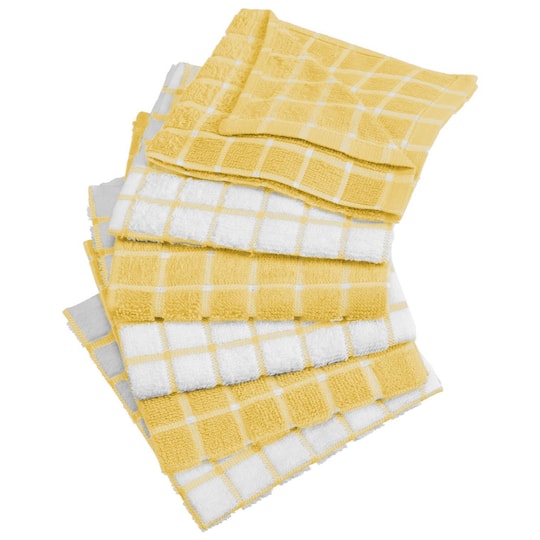 DII® Yellow Combo Windowpane Dishcloths, 6ct.